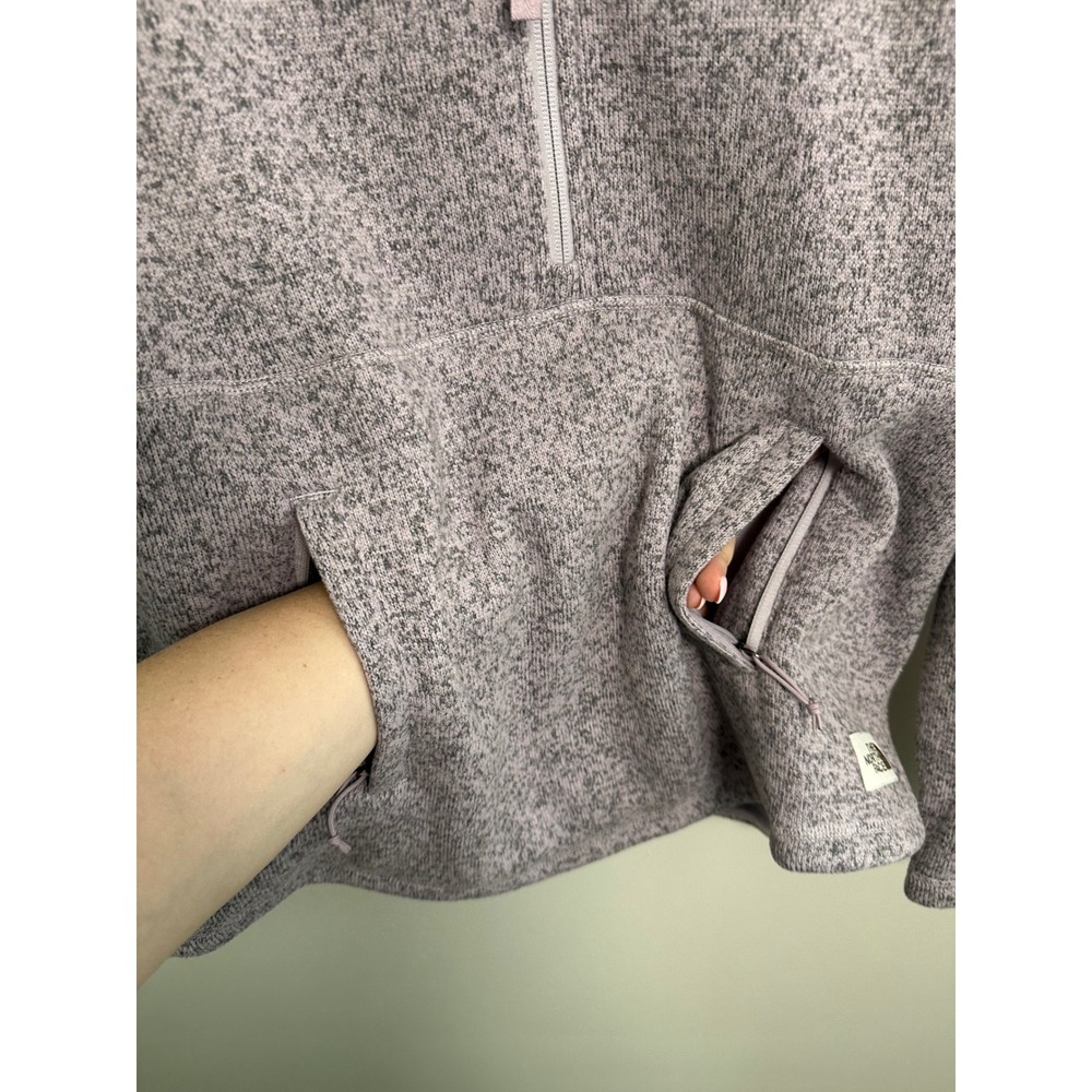 The North Face Crescent Hooded Pullover Womens Medium Purple EUC Sweater Fleece - Picture 5 of 11
